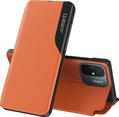 Produktbild von Hülle für Xiaomi Redmi 12C, Flip Stand Cover PolyurethanLeather Case Cover for Xiaomi Redmi 12C Orange