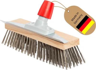 Immagine prodotto di Novaliv Robusta spazzola metallica per muschio - Efficiente rimozione del muschio, spazzola metallica, 6 file di setole metalliche, per pavimentazione e giardino, scopa d'acciaio, raschietto per muschio, scopa per pizza, spazzola per pizza in pietra