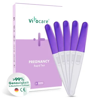 Produktbild von Vitocare Schwangerschaftstest Frühtest hCG | 5er f. Zuhause