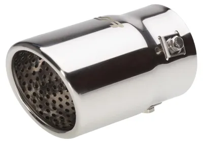 Produktbild von Simoni Racing Auspuffblende Rund/Schräg Edelstahl - Ø76xL128mm - Anschluß ->43-6