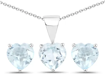 Produktbild von Vira Jewels, cai Schmuck-Set 925/- Sterling Silber 45cm weiß Blautopas beh. blau 147200003