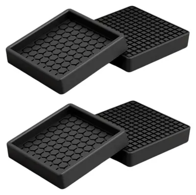 Produktbild von INF Quadratische Silikon-Möbelgleiter 5cm rutschfest geräuscharm für Stuhl Schwarz