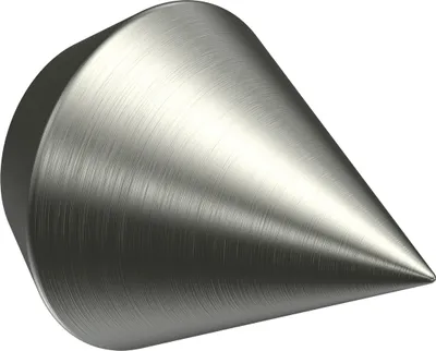 Produktbild von Interdeco Endstücke / Zierabschlüsse für Gardinenstangen mit 16 mm Ø Edelstahl-Optik, Typ Castello (Doppelkegel), Pack. 2 Stück
