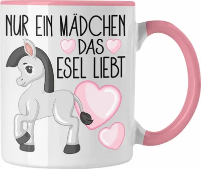 Produktbild von Trendation - Nur Ein Mädchen Das Esel Liebt Tasse GEschenk Esel Liebhaber (Rosa)