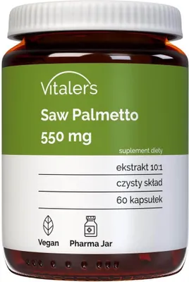 Immagine prodotto di Vitaler's Saw Palmetto 550 mg - 60 capsule, vegano, integratore alimentare per 2 mesi, senza conservanti, composizione pura