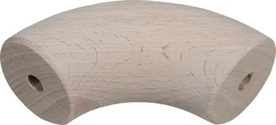 Produktbild von Handlaufbogen Buche 2 x gebohrt 90 ° Ø 52 mm