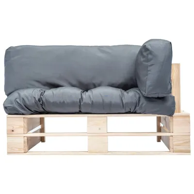 Produktbild von "im Sonderangebot" Outdoor-Sofa Paletten mit Kissen in Grau Kiefernholz - 110x66x65cm - Gartensofas DEMöbel552323
