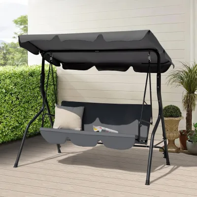 Produktbild von Avestar Hollywoodschaukel 3 Sitzer, Gartenschaukel, mit verstellbarem Dach, abnehmbarem Kissen