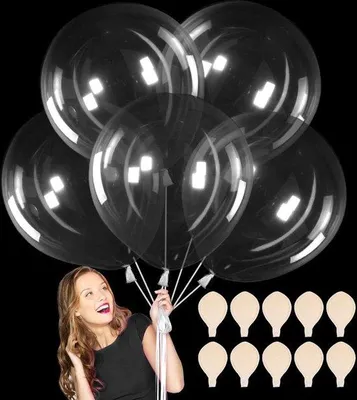 Produktbild von Großes Latex-Ballonset, 90 cm, transparent, verschiedene Farben, für Hochzeit, Geburtstag, Taufe, Abschlussfeier, Weihnachten.