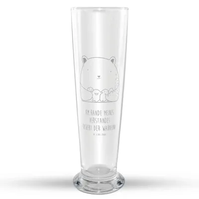 Produktbild von Mr. & Mrs. Panda Weizenbier Glas Bär Gefühl - Transparent - Geschenk, Mr Mrs Weizenglas, Weizen, Bierglas, Bier, Durchgedreht, Weißbierglas, Verrückt, Wahnsinn, Teddy