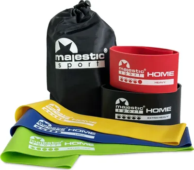 Produktbild von MAJESTIC SPORT Fitnessbänder Set 5er Set, Resistance Bands Set, Fitnessband Set Booty Band, für Muskelaufbau Pilates Yoga