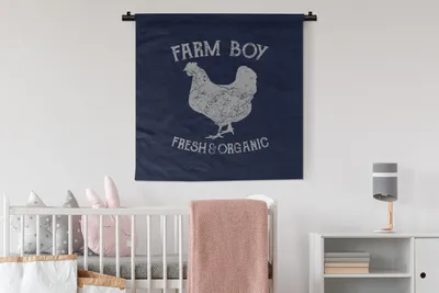 Produktbild von MuchoWow® Wandteppich Wandbehang Vintage - Huhn - Bauernhof 90x90 cm Tapisserie Dekoration Wandtuch - Wandaufhänger
