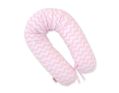 Obrázok produktu pre Dlhší tehotenský vankúš pre tehotné ženy na spanie - Chevron pink