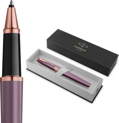 Productafbeelding van Parker Meridian Rollerball Pen - Paarse lak met roségouden accenten - Fijne penpunt - Handschriftpennen & schrijfwaren
