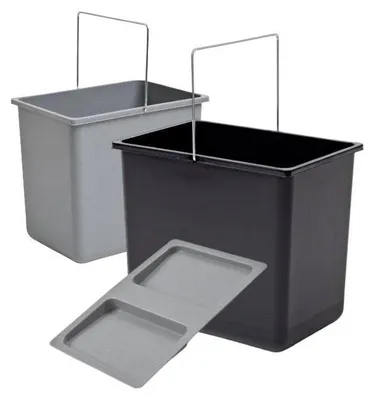 Immagine prodotto di Coppia di cestini interni Hailo 18 litri nero grigio 316x226x286 mm con coperchio