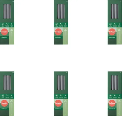 Immagine prodotto di Bolsius - Candele gotiche - 245/24 - 8 pezzi per confezione - Grigio tempesta - Value pack - 48 pezzi - 6 confezioni