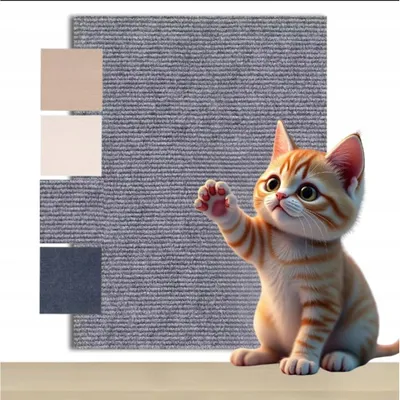 Produktbild von Katzenkratzbrett - 100x40 cm - Selbstklebende Kratzmatte - Möbelschutz - Hellgrau