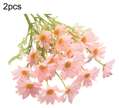 Produktbild von Künstlicher Chrysanthemenstrauß, 2 oder 5 Stiele, 53 cm (21 Zoll), realistische Seidenoptik, UV-beständig, farbecht, ideal für Heim- und Hochzeitsdekoration