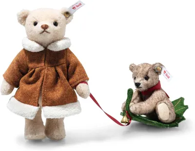 Zdjęcie produktu dla Steiff 005862 Pluszowy miś mama z dzieckiem, plusz, 16 cm, wielokolorowy