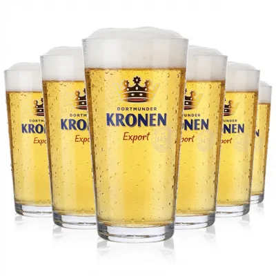 Produktbild von 6x Dortmunder Kronen Willi-Becher Bier Glas 0,3l Biergläser Export