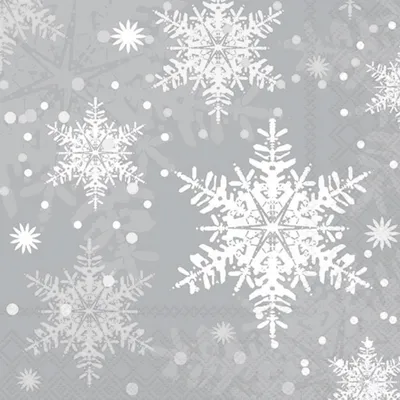 Produktbild von Servietten Papier 33x33cm 3-lagig mit Schneeflocken Motiv 20 Stk.