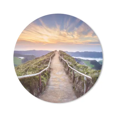Produktbild von MuchoWow® Mauspad Mousepad Berge - Natur - Weg 20x20 cm - Mousepads - Maus Mat - Pad - Mausunterlage - Schreibtischmatte