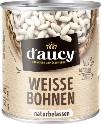Produktbild von d'aucy Weiße Bohnen (400g) – Cremig-mild & ideal für Suppen, Salate & Eintöpfe