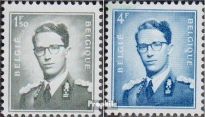 Produktbild von Briefmarken Belgien 1953 Mi 973y,975y phosphoreszierendes Papier postfrisch Baudouin