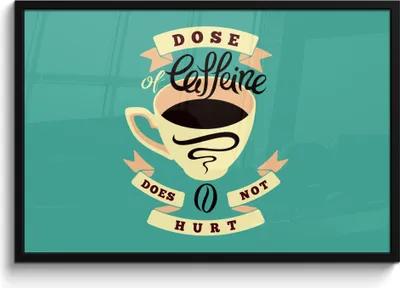 Produktbild von MuchoWow® MuchoWow® Gerahmtes Poster Kaffee - Sprichwörter - Vintage - Eine Dosis Koffein tut nicht weh - Zitate 90x60 cm - Poster mit zchwarzem Bilderrahmen - Fotorahmen - Foto-Plakat