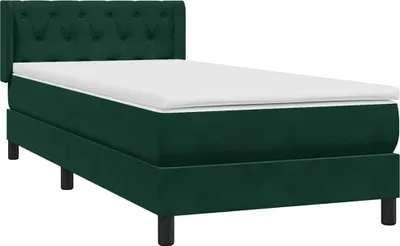 Productafbeelding van vidaXL Boxspringbed met matras, donkergroen, 80x220 cm, fluweel