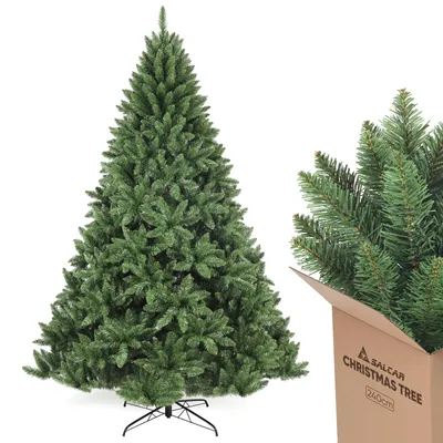 Produktbild von Salcar Künstlicher Weihnachtsbaum 240 cm Nordmanntanne Tannenbaum 1546 Spitzen Naturgetreuer mit Klappsystem