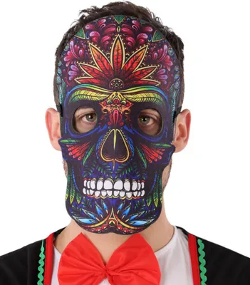 Immagine prodotto di Maschera del giorno dei morti Teschio di zucchero Maschera di Halloween colorata - Taglia unica