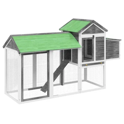 Obrázek produktu pro vidaXL Kurník šedý 193x65x117 cm Borovicový masiv