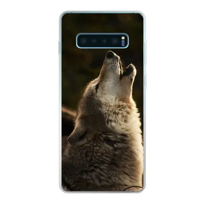 Produktbild von MuchoWow® Handyhülle Schutzhülle Hülle für Samsung Galaxy S10 Plus Wolf - Grau - Tiere Silikon Softcase Handy Hülle - Schutzhülle