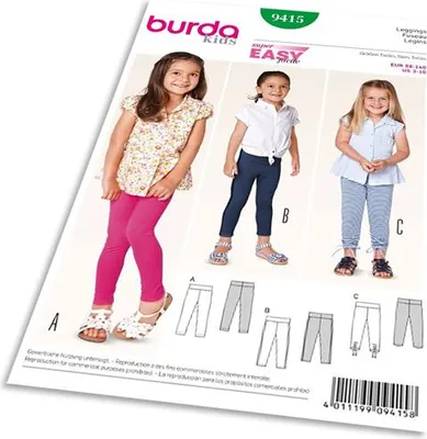 Obrázok produktu pre Strih Burda 9415 - Detské legíny