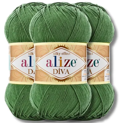 Productafbeelding van Alize 3x 100 gram Diva wol, effen kleur, geschikt voor haken en breien (563)
