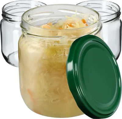 Obrázek produktu pro KADAX zavařovací sklenice s víčkem "Salla", zavařovací sklenice, zavařovací sklenice, 425 ml, zelené, 12 kusů