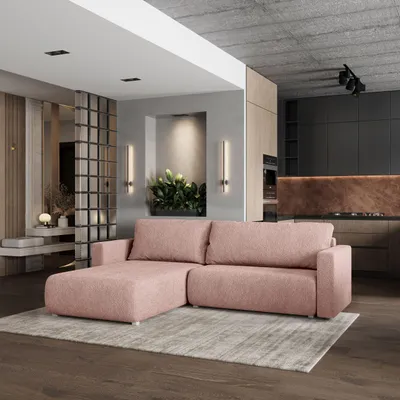 Produktbild von Masseno Ecksofa TURIN N mit Schlaffunktion L-Form, Sofa mit Bettkasten, Wohnzimmersofa, Couch, Soffa, Bettsofa, Couchgarnitur- Rosa, NOW OR NEVER 61