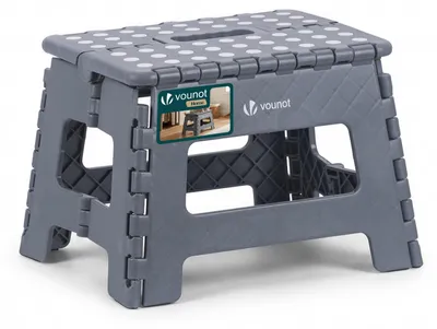 Produktbild von VOUNOT® Klapphocker Faltbar Rutschfester Tritthocker mit Tragegriff 32 x 25 x 22 cm Grau