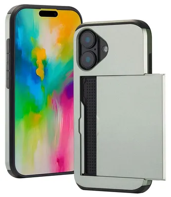 Imagen del producto de Funda Trasera con Ranura para Tarjetas para Apple iPhone 16 - Verde