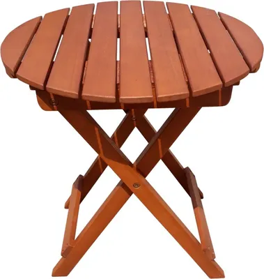 Produktbild von Garden Pleasure Gartentisch Balkon Klapptisch Holztisch Beistelltisch Tisch rund