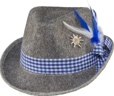 Produktbild von O23677 KW 58 grau-blau Damen Herren Trachten-Tirolerhut