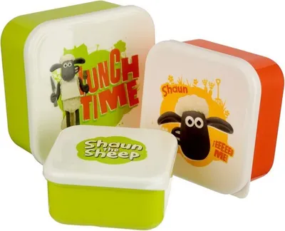 Produktbild von Puckator Shaun das Schaf 3 tlg Lunchbox Vesperdose Brotzeitdose Brotdose Brotbox