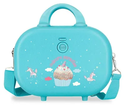 Immagine prodotto di Enso Unicorn Paradise: Beauty case da viaggio personalizzabile, colore blu, dimensioni 29x21x15 cm