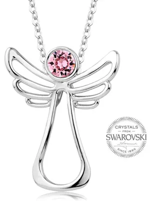 Immagine prodotto di Collana con cristallo Angelo custode rosa