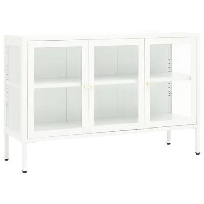 Obrázek produktu pro Příborník bílý 105 x 35 x 70 cm ocel a sklo