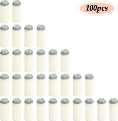 Obrázek produktu pro 100 ks nasazovacích koncovek pro kulečníkové tága – koncovky pro kulečníková tága – hlavice kulečníkových tág 9 mm / 10 mm / 11 mm / 12 mm / 13 mm
