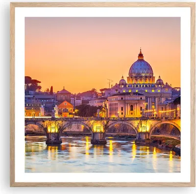 Produktbild von Gerahmtes Poster - Rahmen in heller Eiche - Rom Italien Basilika Geschichte - 60x60 cm - Wand Bild - Wanddeko - Wandbilder - Wandposter - Bilderrahmen - Bilder - Kunstdruck - P2NAC60x60-2704