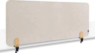 Produktbild von Legamaster ELEMENTS Tischtrennwand akustik 60x160cm beige Klammern, Schreibtisch-Trennwand, Beige, 1600 x 21 mm, Stoff, Klemme, 4,8 cm