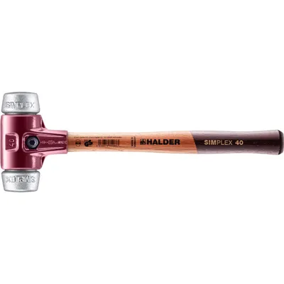 Produktbild von Halder Schonhammer Durchmesser 40mm 750g Simplex mit Schlageinsatz silber / W-Metall - 3009040